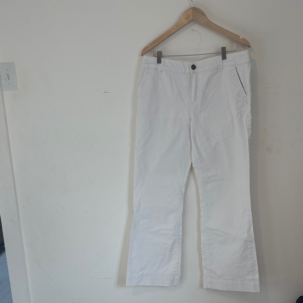 Lands End Women's White Straight-Leg Pants